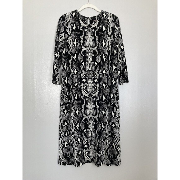 J. McLaughlin Catalyst Snake Python Sheath Dress 3/4 Sleeve XL Pockets - Picture 1 of 10